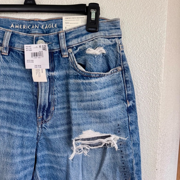 AMERICAN EAGLE SUPER HIGH WAISTED BAGGY STRAIGHT JEAN - Picture 3 of 9